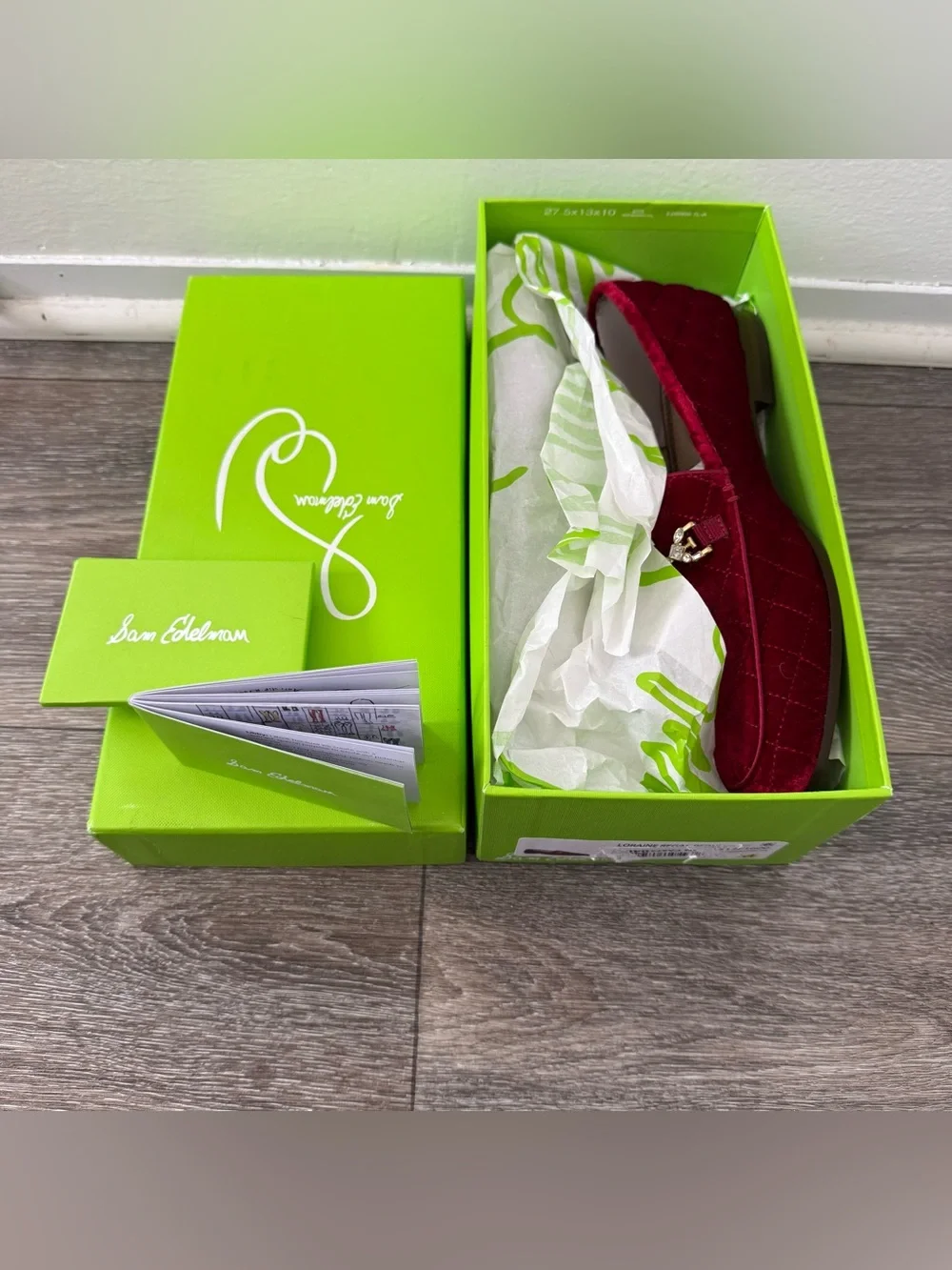 Sam Edelman Bright Scarlett Loraine Regal Velour Loafers Size 6.5 NIB